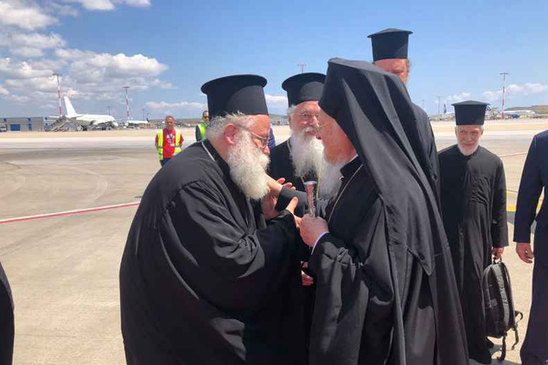 Image: Ο Μητροπολίτης Ιεραπύτνης και Σητείας Μέλος της Πατριαρχικής Συνοδείας κατά την επίσκεψη του Οικουμενικού Πατριάρχου στην Αθήνα