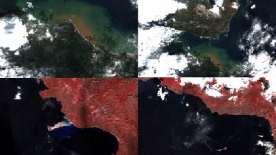 Image: Η θεομηνία στην Κρήτη άλλαξε το χρώμα στην επιφάνεια της θάλασσας