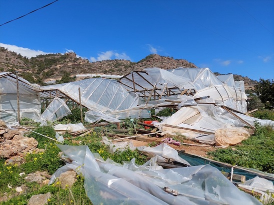 Image: Πάνω από 20 στρέμματα θερμοκηπιακών καλλιεργειών κατέστρεψαν οι άνεμοι στην Ιεράπετρα
