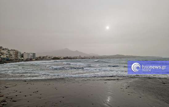 Image: Έντονο το φαινόμενο μεταφοράς σκόνης από την έρημο της Σαχάρα στην Ιεράπετρα