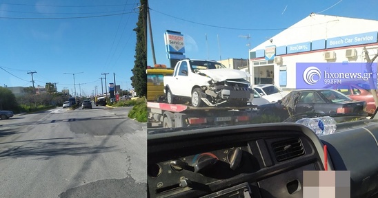 Image: Τροχαίο ατύχημα με σοβαρές υλικές ζημιές σήμερα το πρωί στην Ιεράπετρα