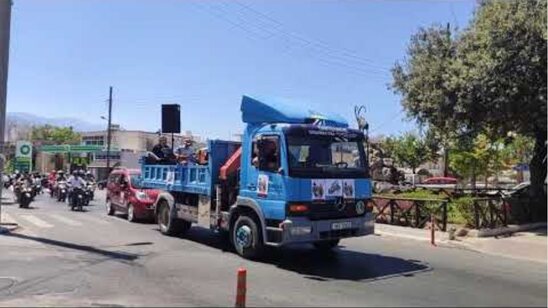 Image: Μηχανοκίνητη πορεία στα Χανιά - Διαμαρτύρονται για τα μέτρα 