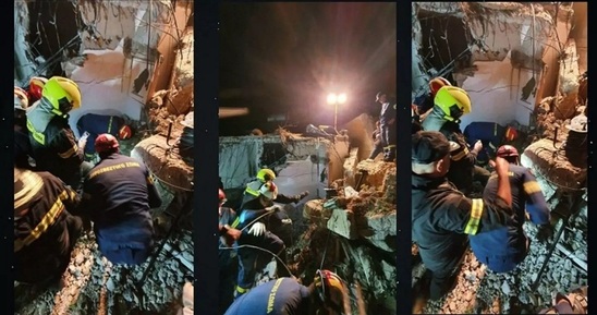 Image: Αγιά Φωτιά - Δύσκολη διάσωση με κίνδυνο νέας κατάπτωσης βράχων