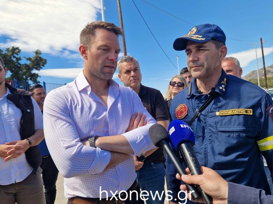 Image: Στέφανος Κασσελάκης -Ιεράπετρα / Αυτοψία στις καμένες εκτάσεις -Επίσκεψη στο Νοσοκομείο της Ιεράπετρας