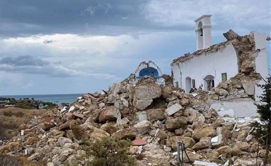 Image: Σεισμός - Λασίθι: Συγκινεί ο ιερέας του Ι.Ν. Αγίου Νικολάου που κατέρρευσε στον Ξερόκαμπο Σητείας  - Ηχητικό
